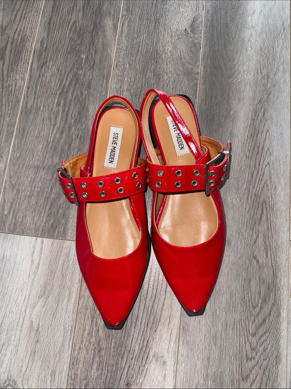 Steve Madden Smokee Buckle Slingback Flats, Size 8.5